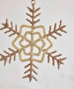 Creative Coop Jute And Bead Snowflake Ornament Lifestyle + Home