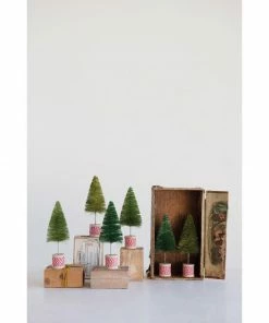 Creative Coop Trio Of Bottle Brush Trees (Set Of 3) Lifestyle + Home