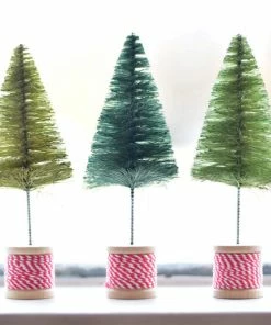 Creative Coop Trio Of Bottle Brush Trees (Set Of 3) Lifestyle + Home