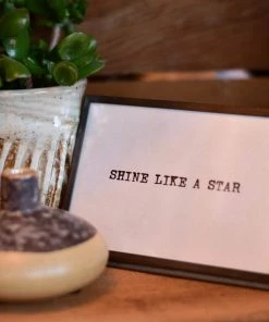 Creative Coop Lifestyle + Home Inspirational Metal & Glass Frame W/ Easel (6 Sayings)