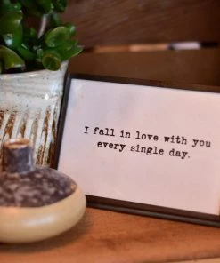 Creative Coop Lifestyle + Home Inspirational Metal & Glass Frame W/ Easel (6 Sayings)