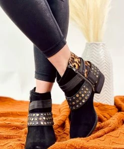 Naughty Monkey Crimson Bootie In Black Apparel