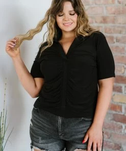 Trendsi I'm All Yours Ruched V-Neck Top 25 Trendsi I'm All Yours Ruched V-Neck Top