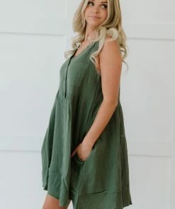 Trendsi Apparel Farmers' Market Button-Up Sleeveless Dress