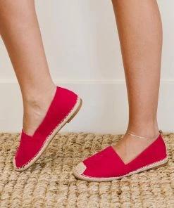 Trendsi In Step Espadrille Slip-On Flats In Fuchsia Apparel