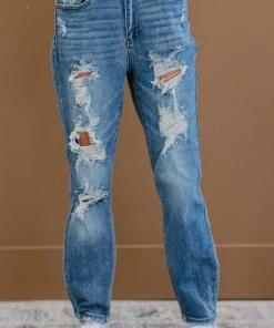 Trendsi Judy Blue Time To Roll Distressed Boyfriend Jeans Apparel