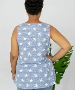 Trendsi Apparel Star Printed Sequin Pocket Tank
