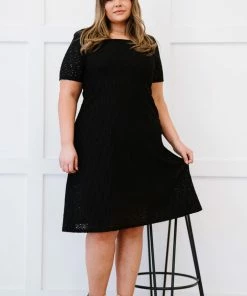 Trendsi Majestically Yours Eyelet Square Neck Dress