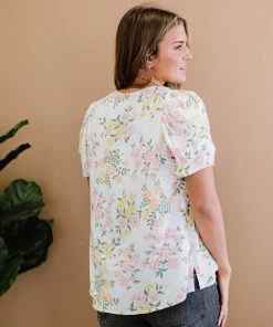 Trendsi Fresh Floral Full Size Run Puff Sleeve Top