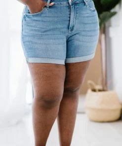 Trendsi Apparel Judy Blue Trisha High Rise Cuffed Denim Shorts
