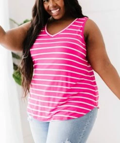 Trendsi Call Me Maybe Stripe Top - Pink & Coral Apparel