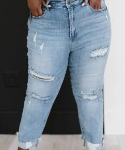 Trendsi Taking It Easy Distressed Straight Leg Jeans Apparel