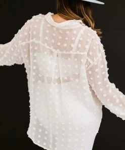 Trendsi Apparel Good Chemistry Swiss Dot Button Up Shirt