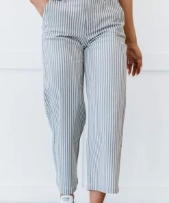 Trendsi Kancan Emerson Pinstripe Wide Leg Cropped Jeans Trousers + Leggings + Denim