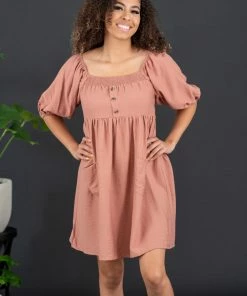 Trendsi I Promise Puff Sleeve Dress Apparel