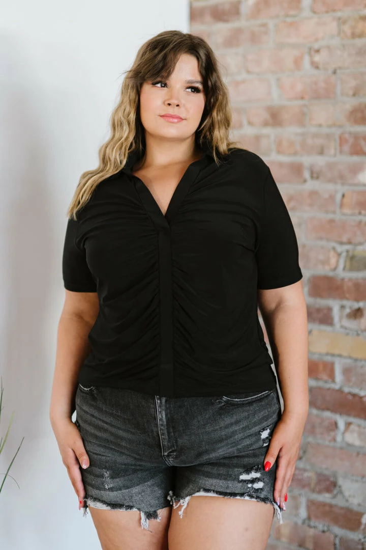 Trendsi I'm All Yours Ruched V-Neck Top 8 Trendsi I'm All Yours Ruched V-Neck Top