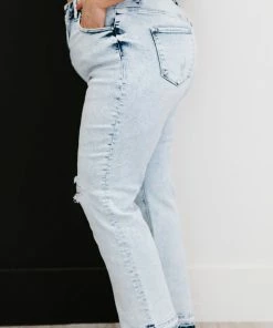 Trendsi RISEN Stella Acid Wash Distressed Straight Jeans Apparel