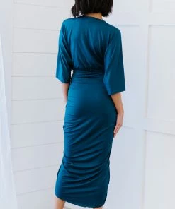 Trendsi Ocean Teal Ruched Dress (GHG-S)