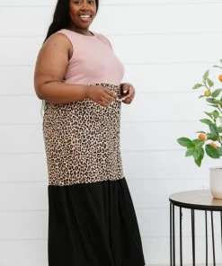 Trendsi Girl Next Door Leopard Color Block Dress