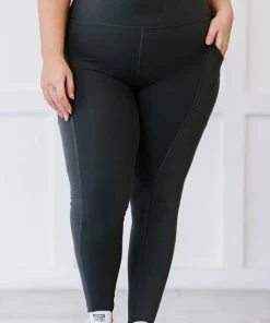 Trendsi Apparel Step Aside Athletic Leggings With Pockets In Ash Grey