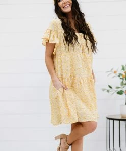 Trendsi Fresh As A Daisy Floral Tiered Mini Dress Apparel