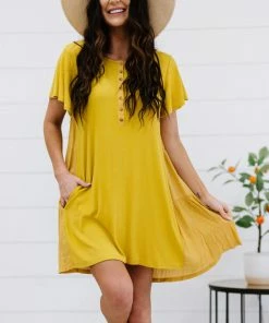 Trendsi Greater Good Half-Button Mini Dress (GHG-S)