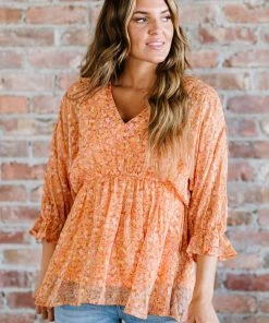 Trendsi Those Three Words Floral Blouse Apparel