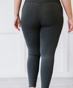Trendsi Apparel Step Aside Athletic Leggings With Pockets In Ash Grey