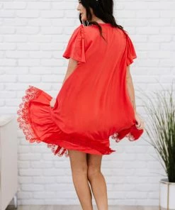 Trendsi Fly With Me Button Down Ruffle Dress