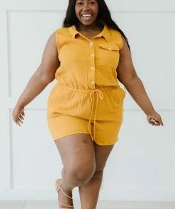 Trendsi My Love Run Button-Up Romper Apparel 26 Trendsi My Love Run Button-Up Romper Apparel