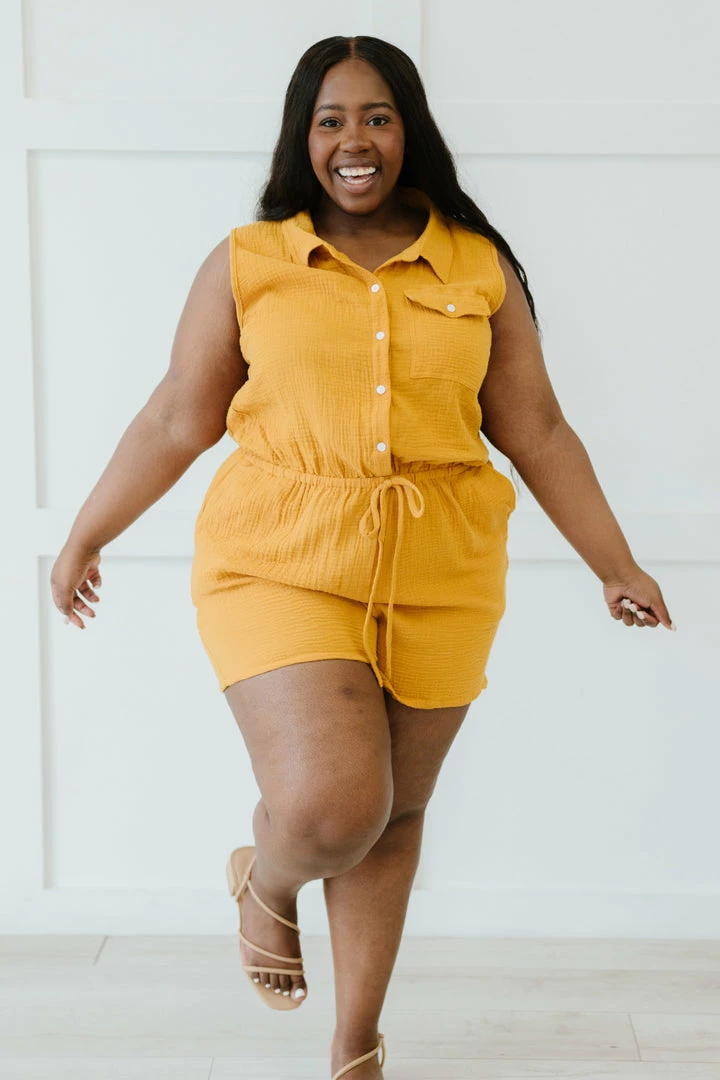 Trendsi My Love Run Button-Up Romper Apparel 10 Trendsi My Love Run Button-Up Romper Apparel