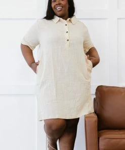 Trendsi Iconic Scene Gauze Half Button Dress (GHG-S) GHG- Shop Singles