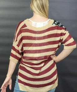 Trendsi Sweet Liberty Flag Print Sweater Apparel