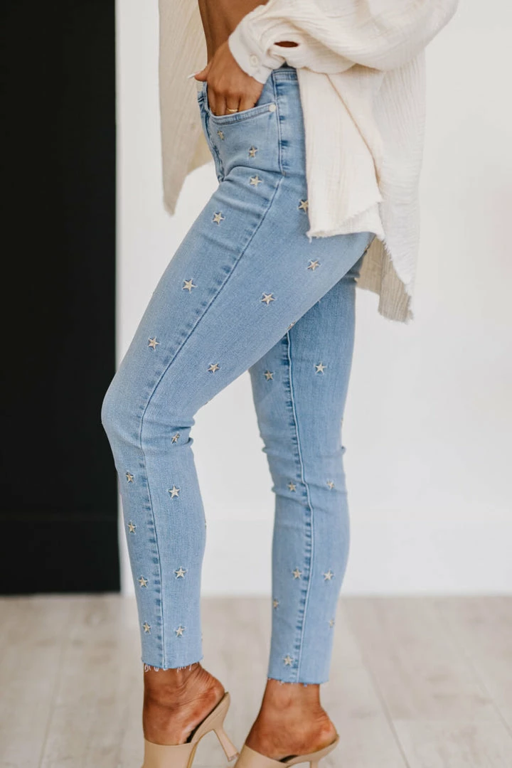 Trendsi Judy Blue All The Stars Embroidered Skinny Jeans Apparel 14 Trendsi Judy Blue All The Stars Embroidered Skinny Jeans Apparel