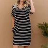 Trendsi Carefree Confidence Striped T-Shirt Dress Apparel