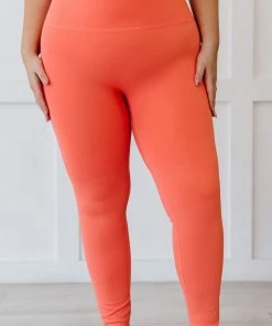 Trendsi Apparel On Your Mark High Waisted Active Leggings In Deep Coral