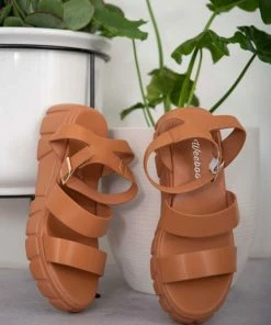 Trendsi Best Foot Forward Platform Sandals In Brown