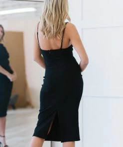 Trendsi First Lady Pleated Detail Sleeveless Dress Dresses + Skirts + Jumpsuits