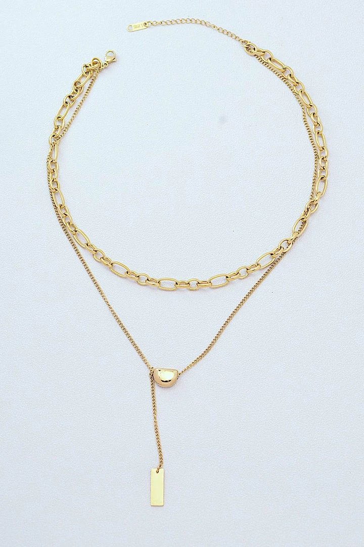 Trendsi Taking Risks Geometric Pendant Layered Necklace Apparel 2 Trendsi Taking Risks Geometric Pendant Layered Necklace Apparel