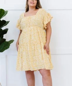 Trendsi Fresh As A Daisy Floral Tiered Mini Dress Apparel