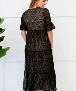 Trendsi XOXO Lace Overlay Midi Dress