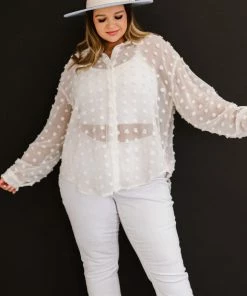 Trendsi Apparel Good Chemistry Swiss Dot Button Up Shirt