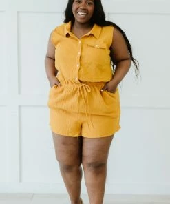 Trendsi My Love Run Button-Up Romper Apparel 27 Trendsi My Love Run Button-Up Romper Apparel