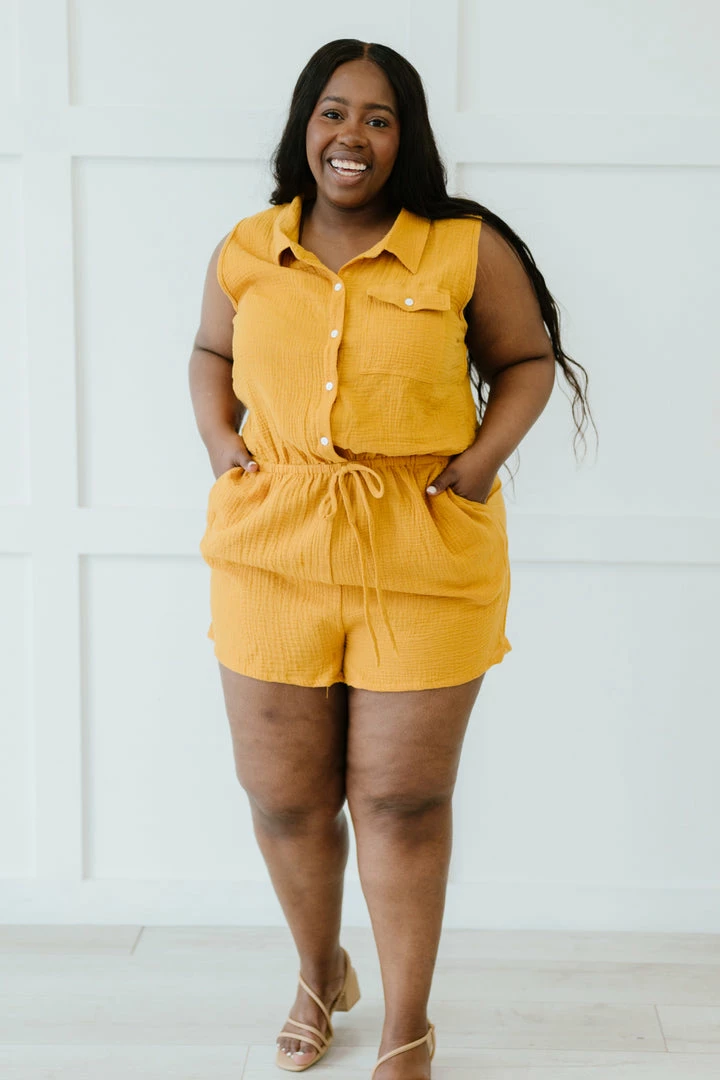 Trendsi My Love Run Button-Up Romper Apparel 11 Trendsi My Love Run Button-Up Romper Apparel