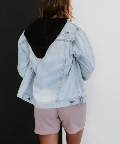 Trendsi Apparel Road Less Traveled Black Hooded Denim Jacket