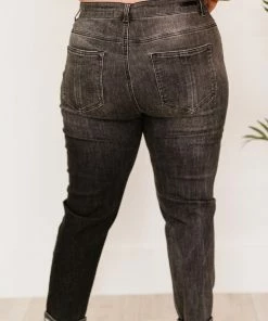 Trendsi RISEN Guess What? Mid-Rise Distressed Jeans With Pockets Apparel