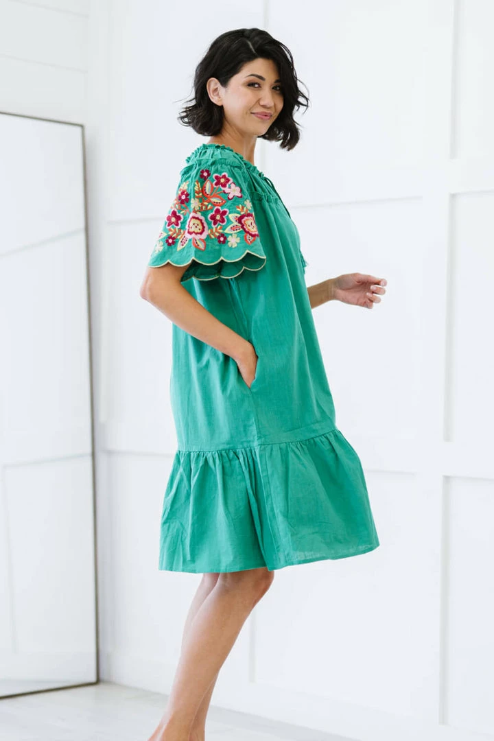 Trendsi Flowers For You Embroidered Dress In Green 5 Trendsi Flowers For You Embroidered Dress In Green