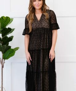 Trendsi XOXO Lace Overlay Midi Dress