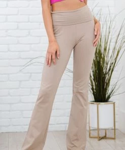 Trendsi Apparel Keep It Up Flare Yoga Pants In Ash Mocha