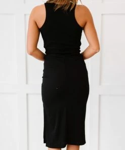 Trendsi Racerback Ribbed Dress Dresses + Skirts + Jumpsuits